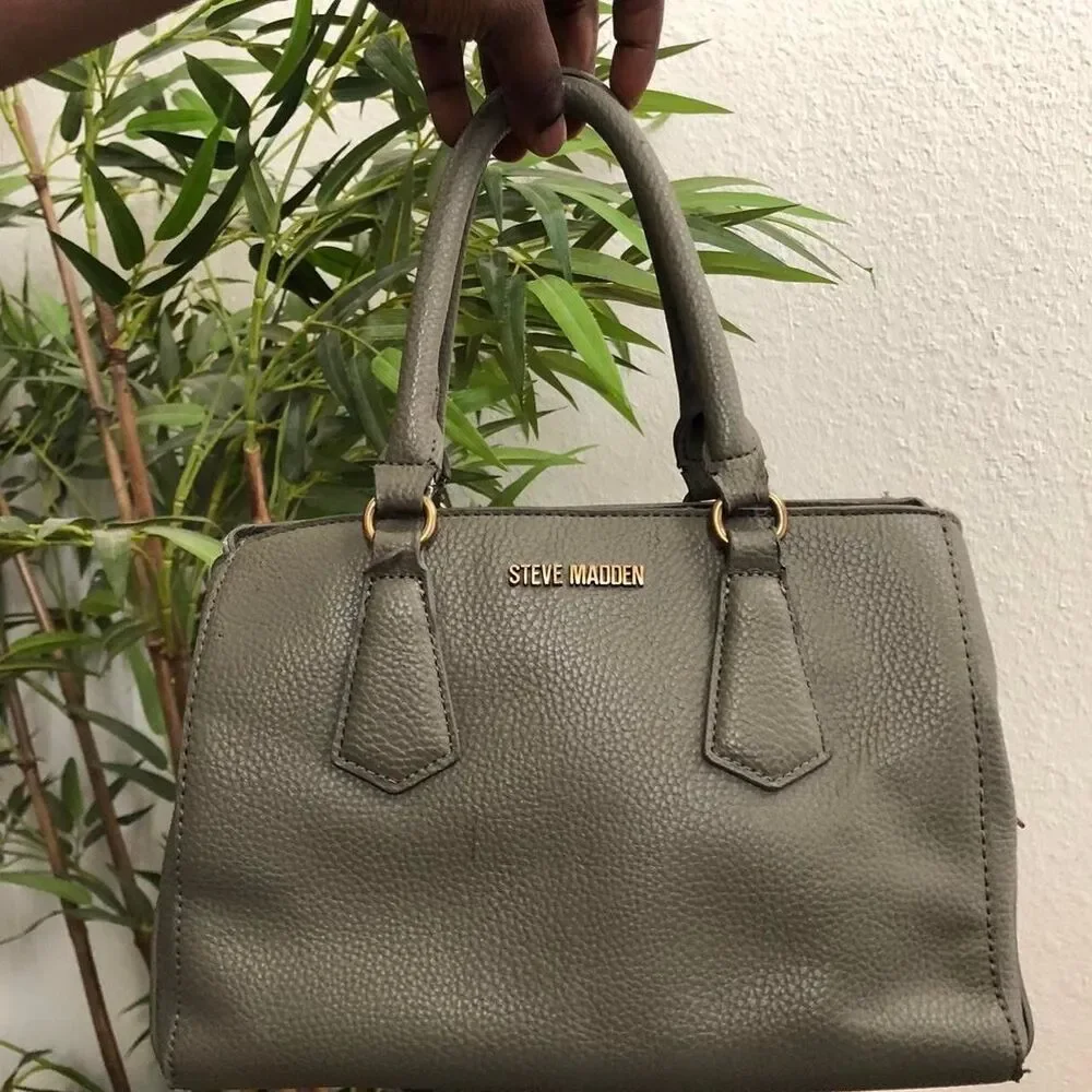 Green Steve Madden Pebbled Leather Satchel shoulder hand bag purse. Was $145+